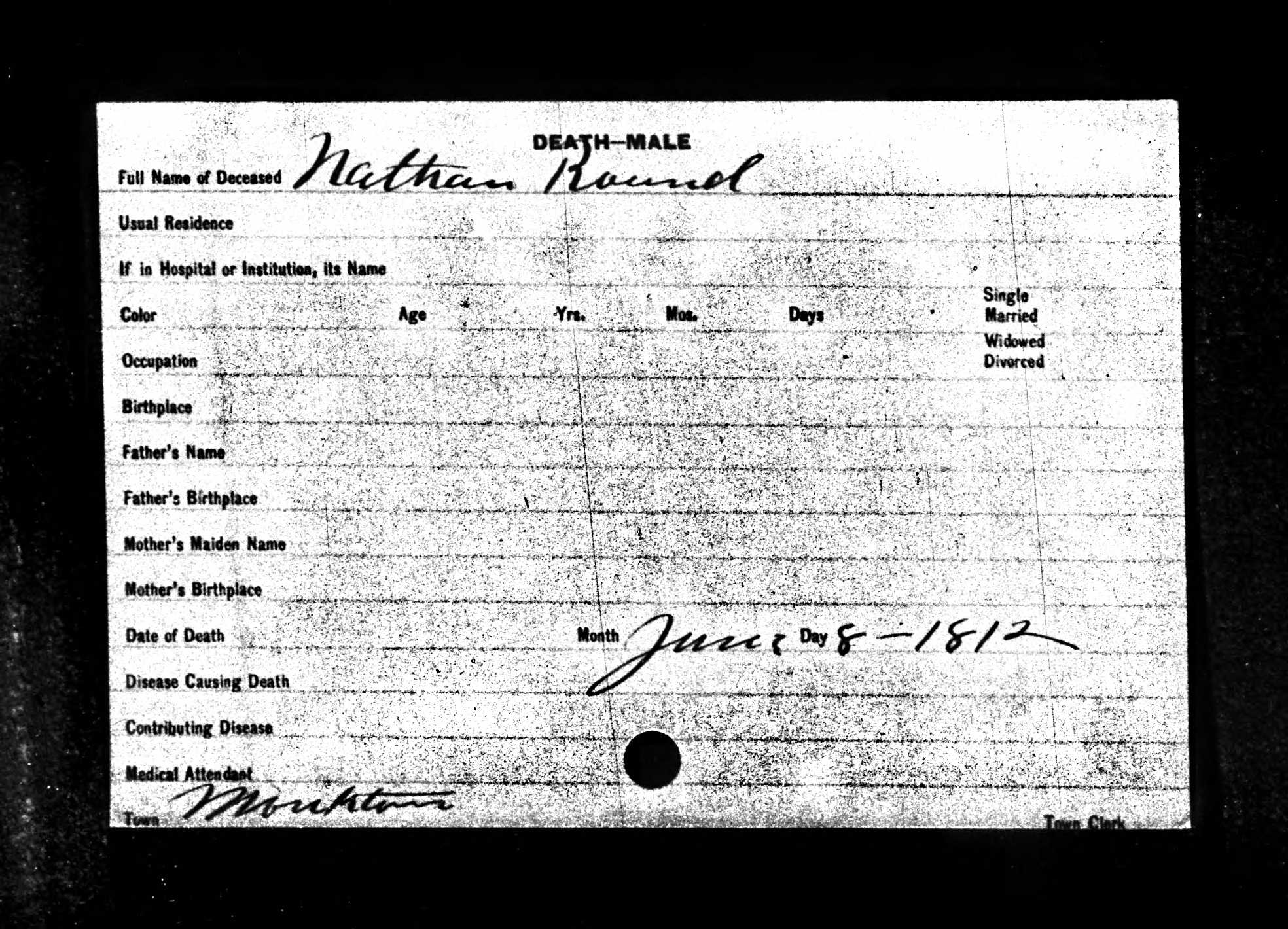 Nathan Round death record