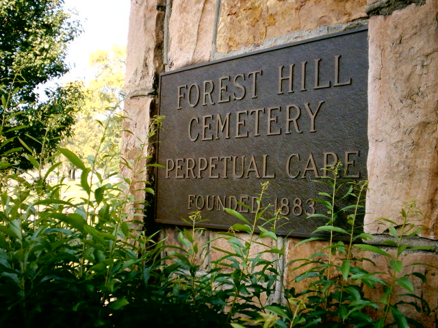 Forest Hill Cemetery sign