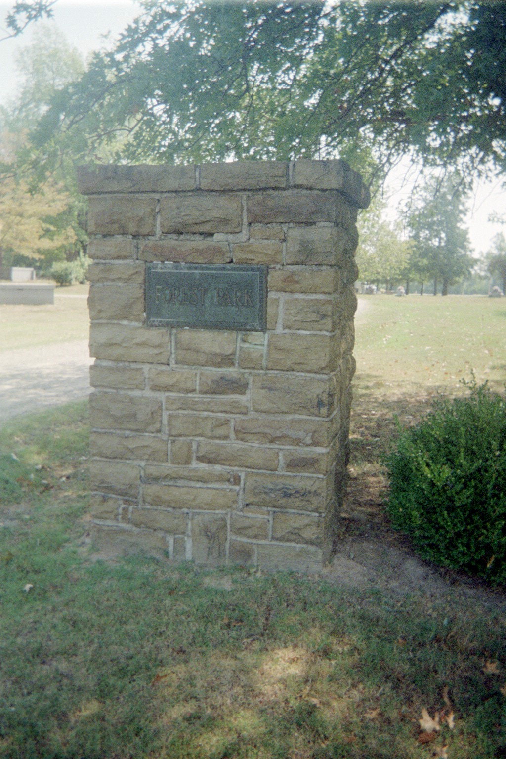 Forest Park Cemetery sign