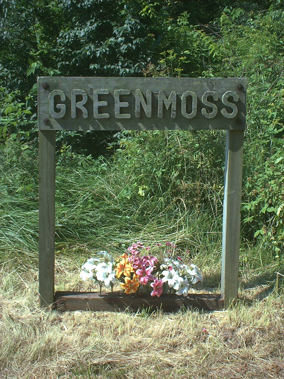 Green Moss Cemetery sign