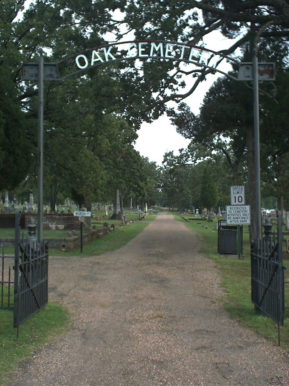 Oak Cemetery sign