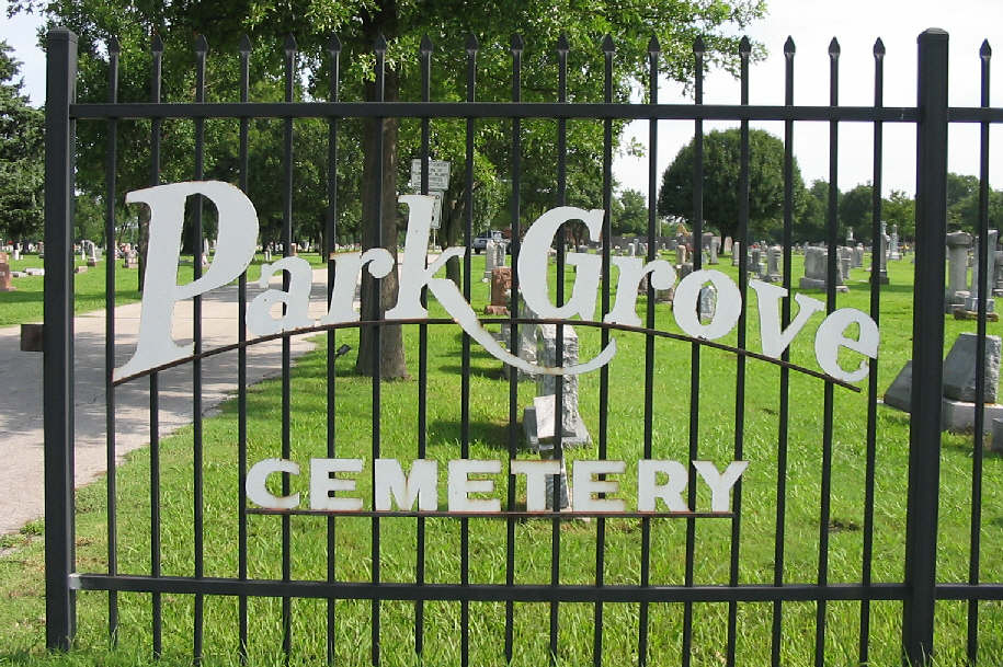 Park Grove Cemetery sign