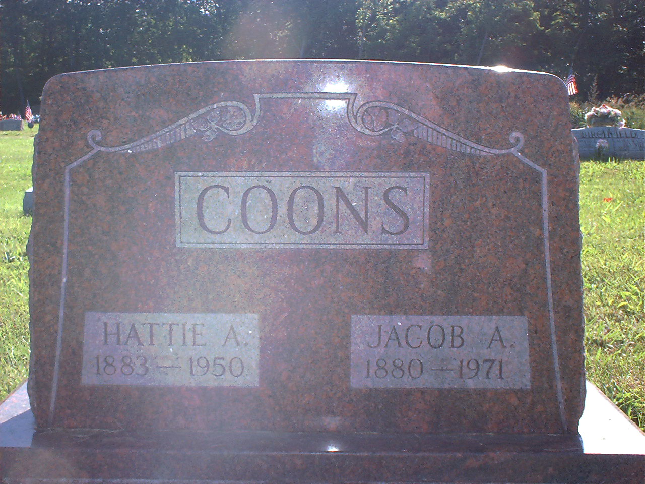 Jacob A. Coons headstone