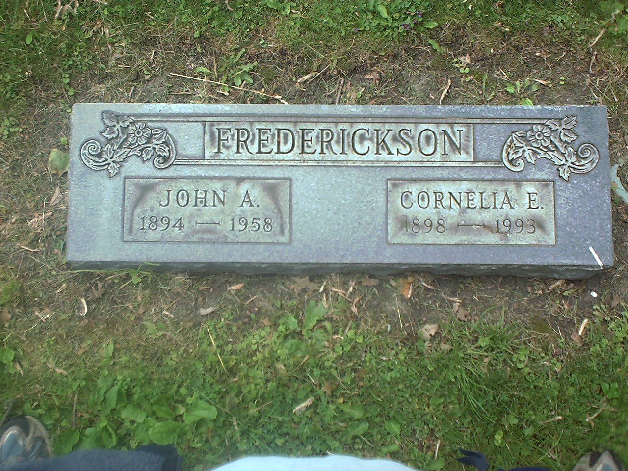 John A. Frederickson headstone