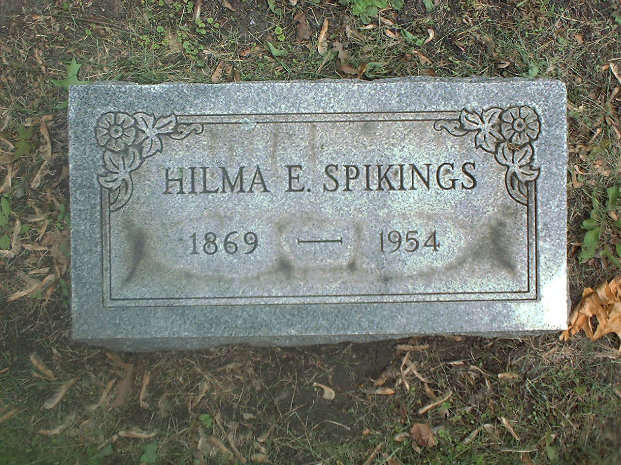 Hilma Spikings headstone