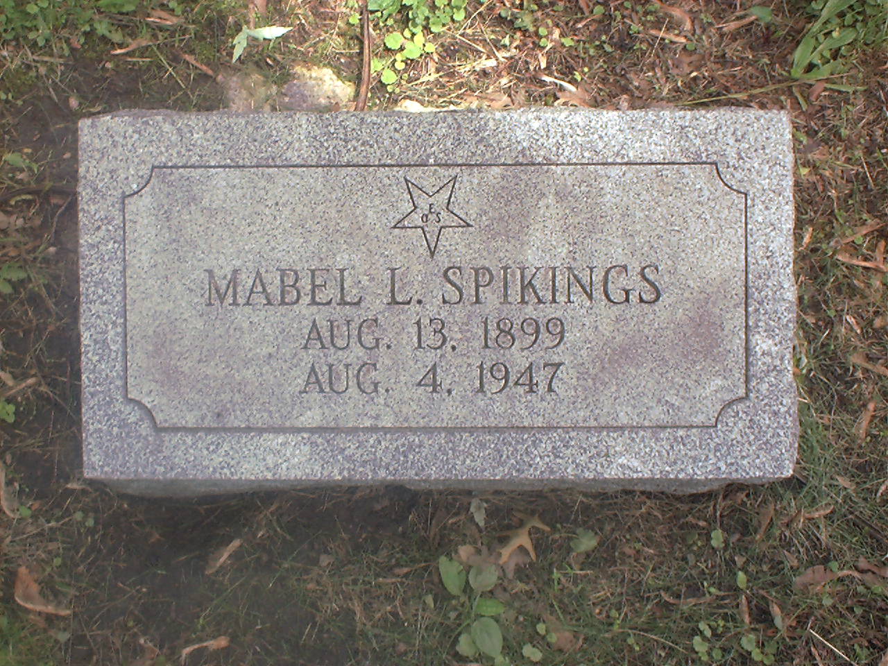 Mabel Spikings headstone