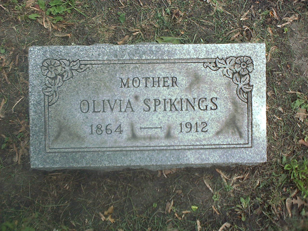 Olivia Spikings headstone