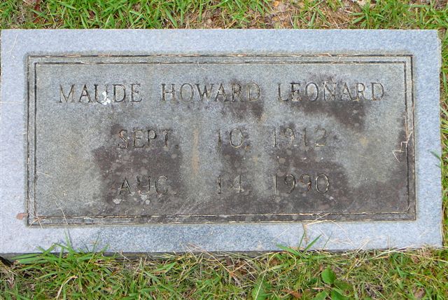 Maude Howard Leonard headstone
