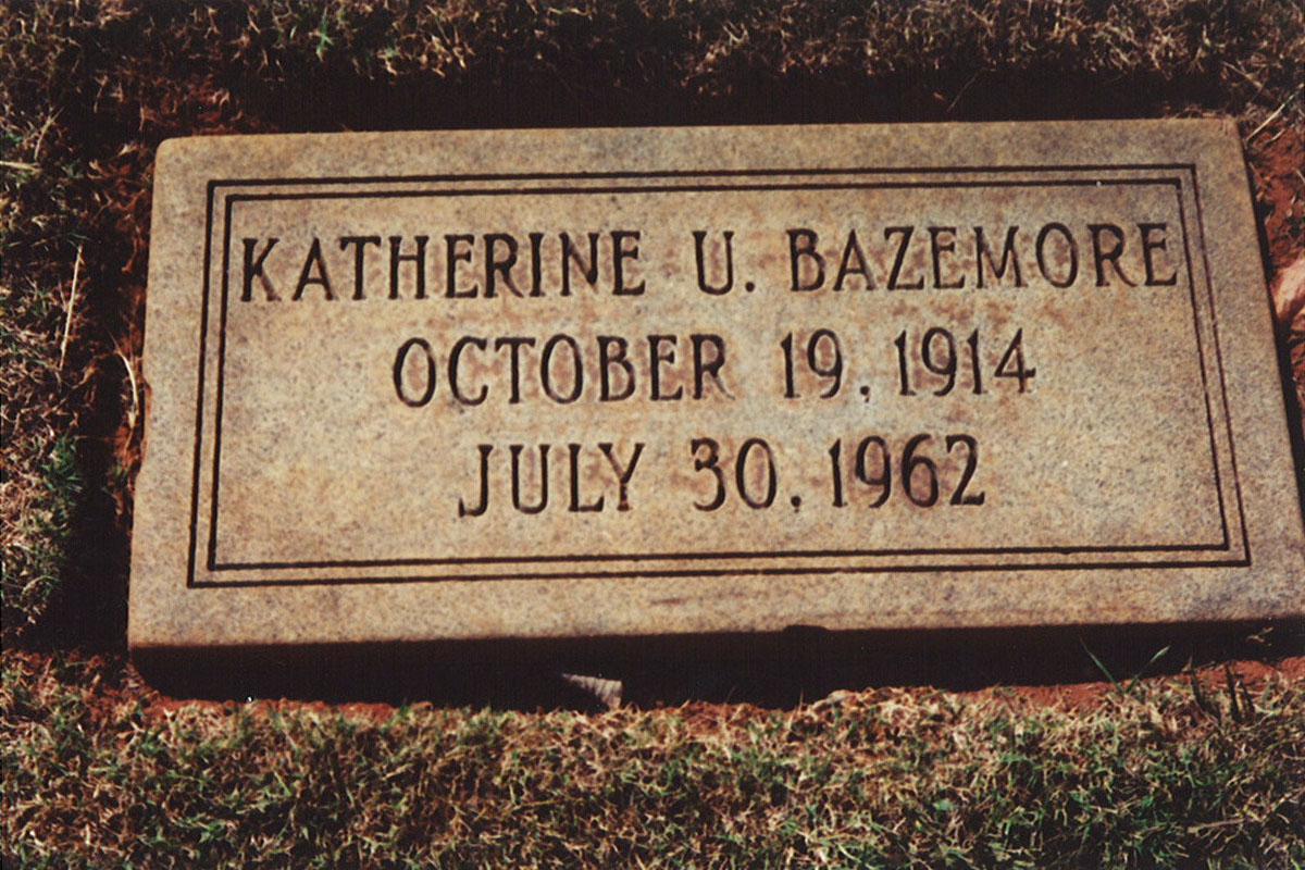 Katherine U. Bazemore headstone