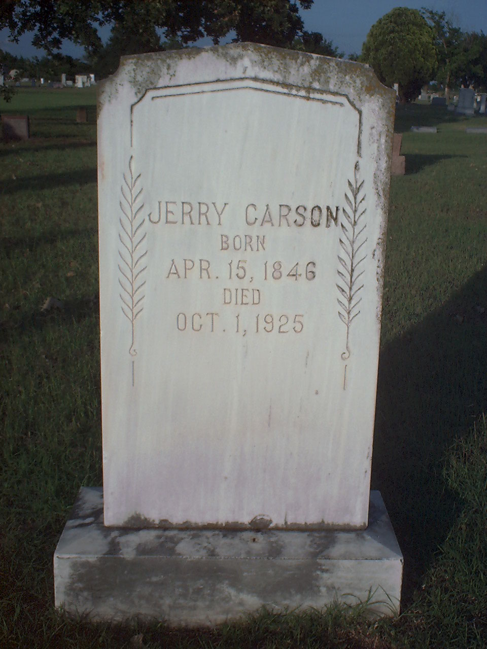 Jerry Carson headstone