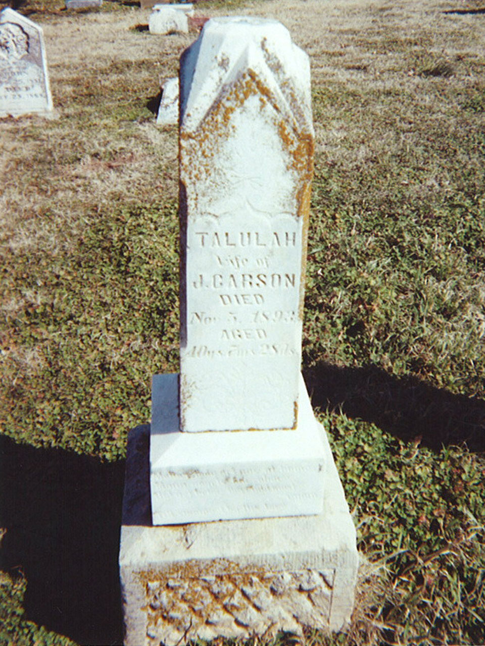Talulah Carson headstone