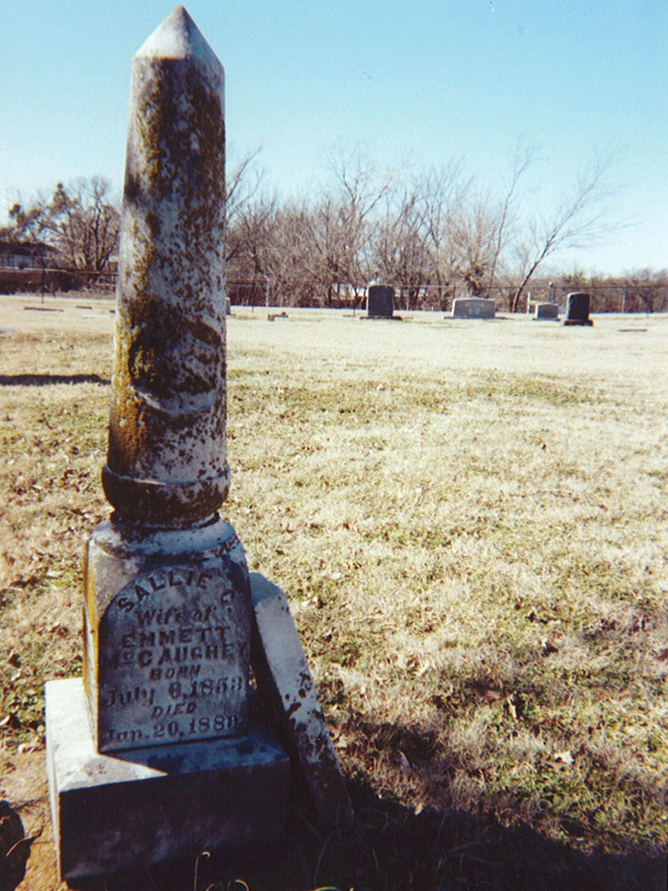 Sallie McCaughey headstone