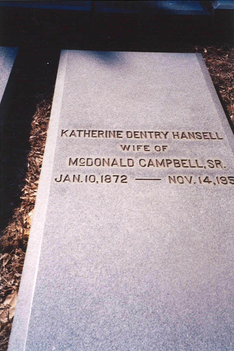 Katherin Dentry Hansell headstone