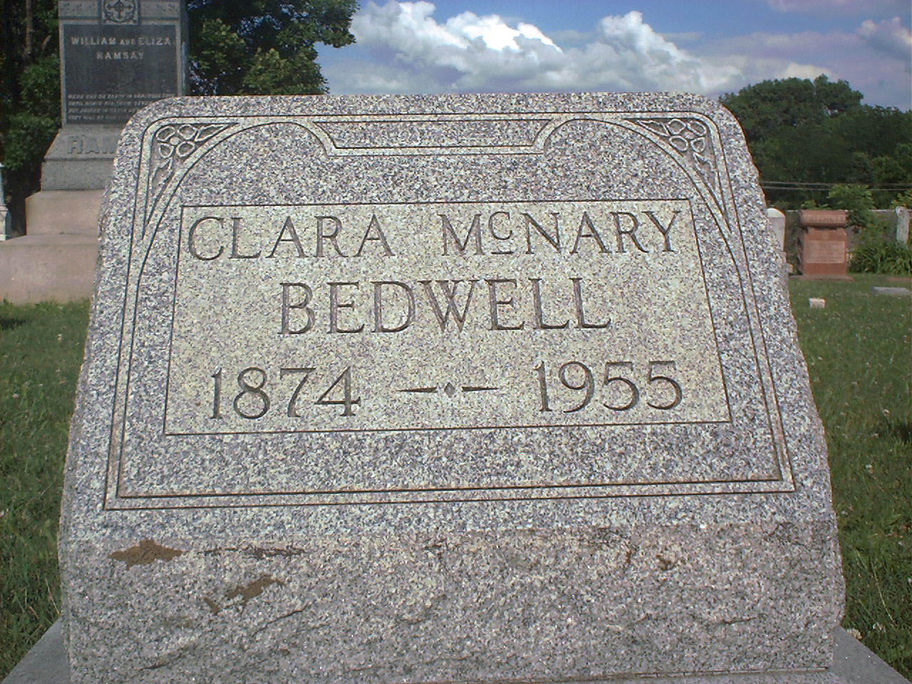 Clara McNary Bedwell headstone