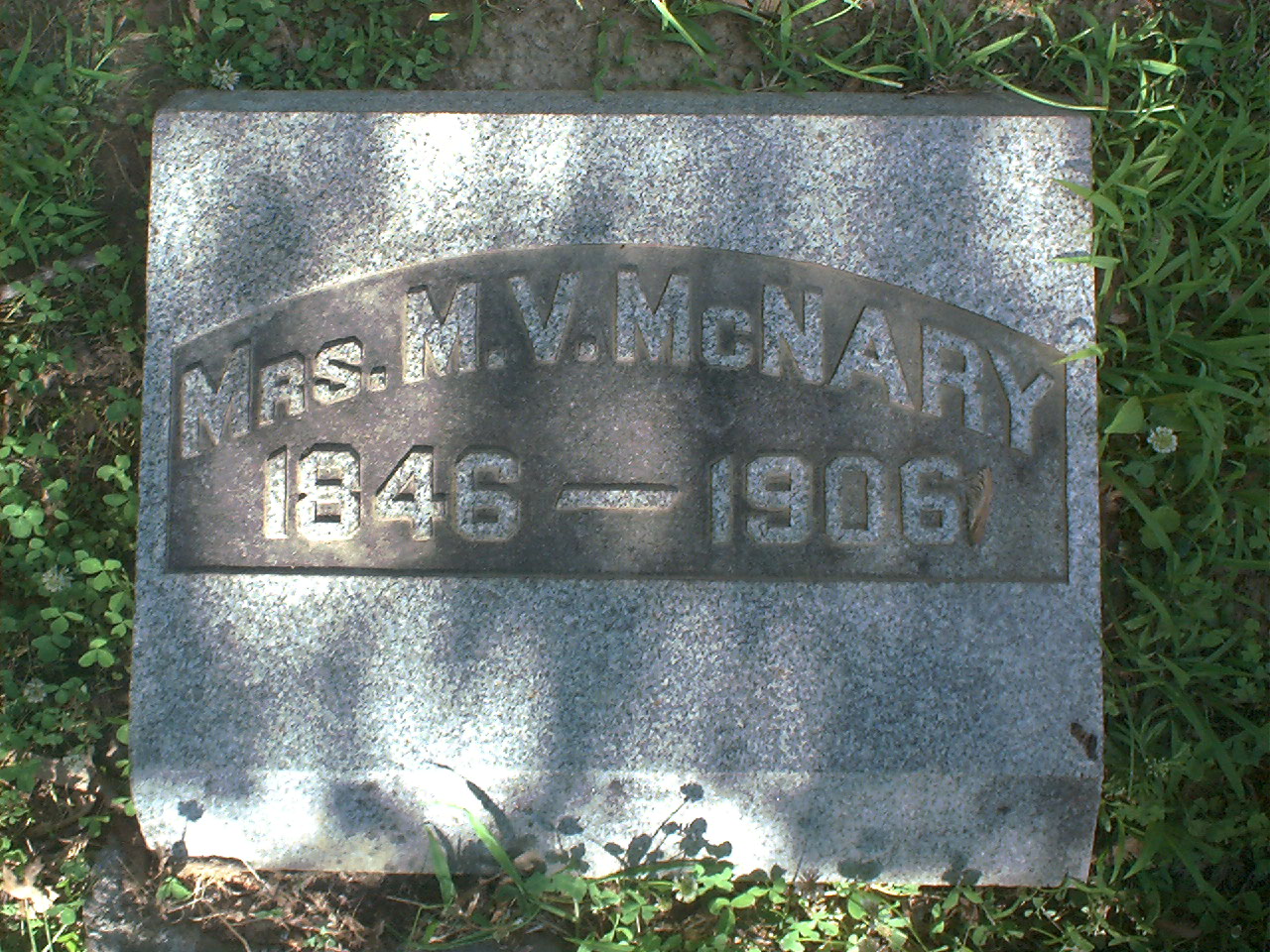 Mrs. M. V. McNary, headstone