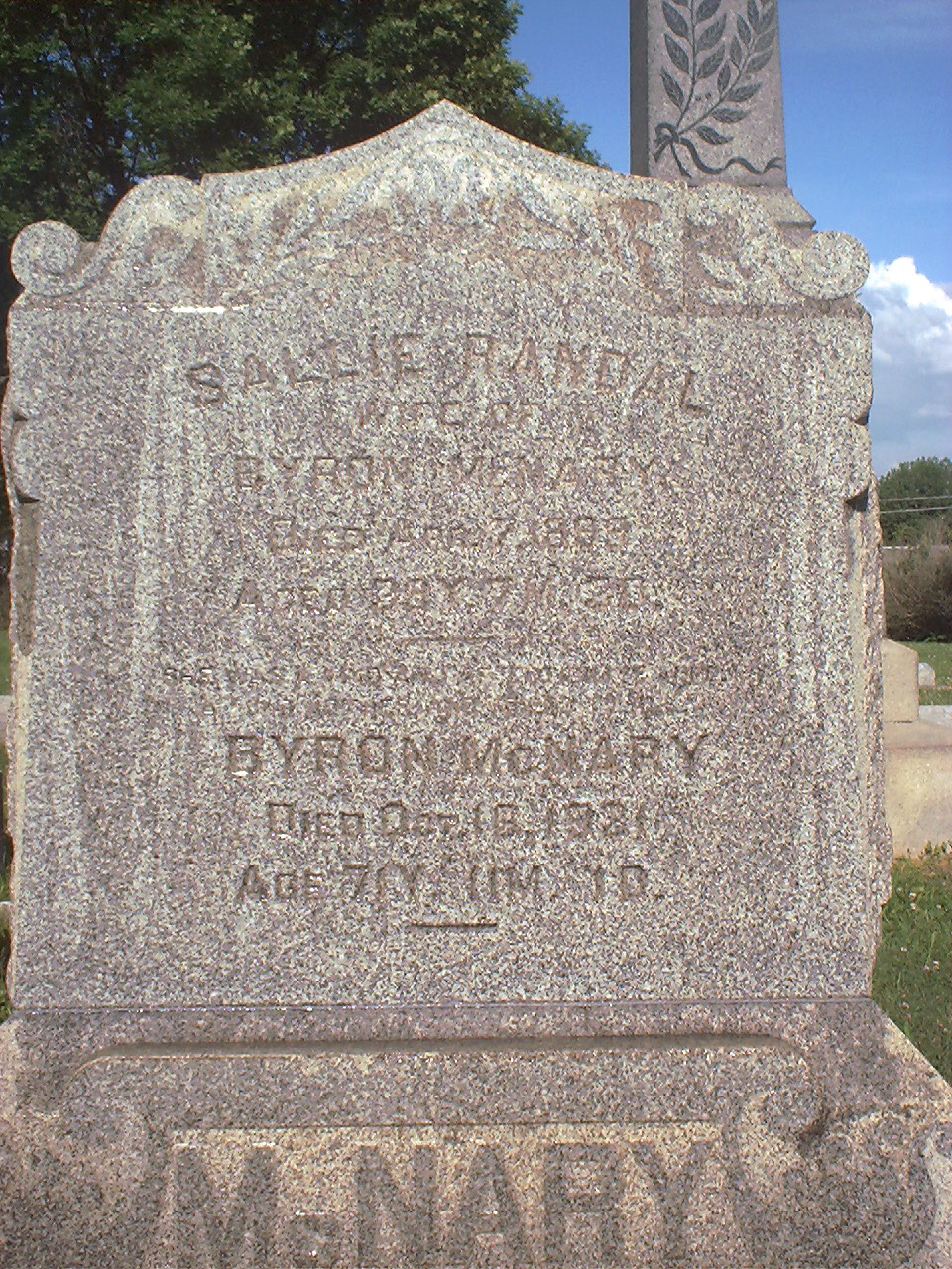 Sallie Randal McNary headstone