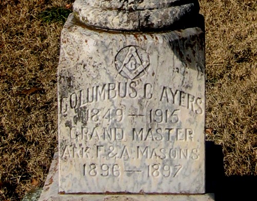 Columbus Ayers headstone detail