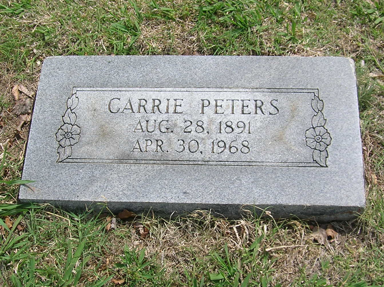 Carrie Peters headstone