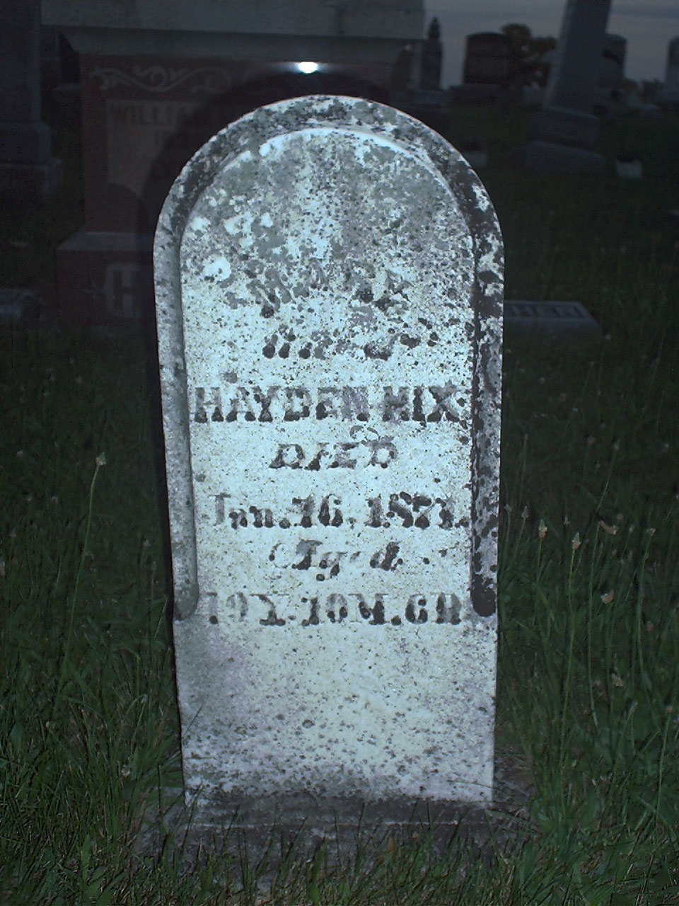 Mary Hix headstone