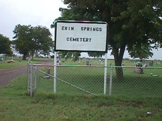 Erin Springs Cemetery sign